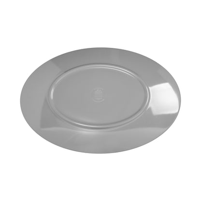Melamine Oval Crackle Plate - Gray