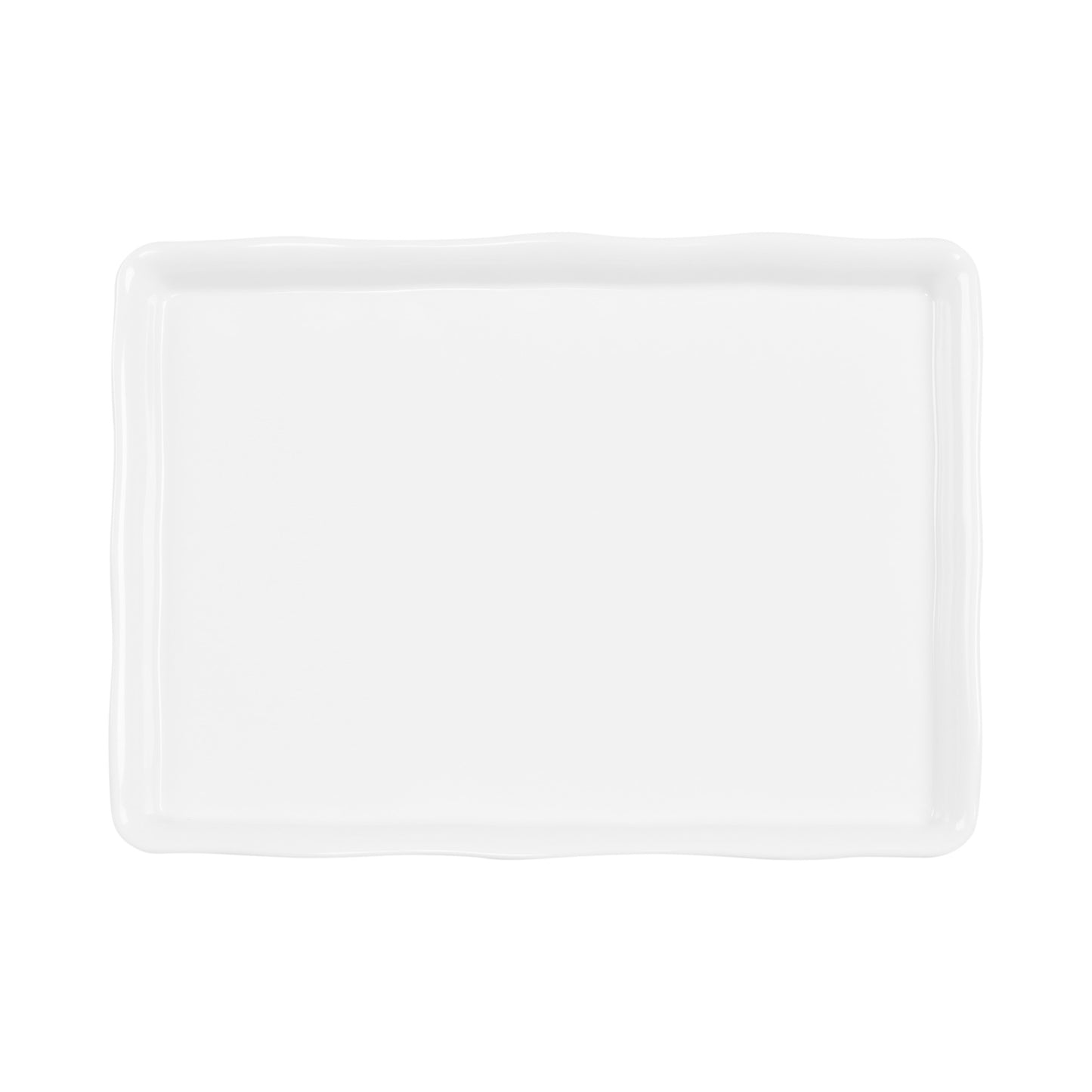 Melamine Rectangular Organic Tray - White