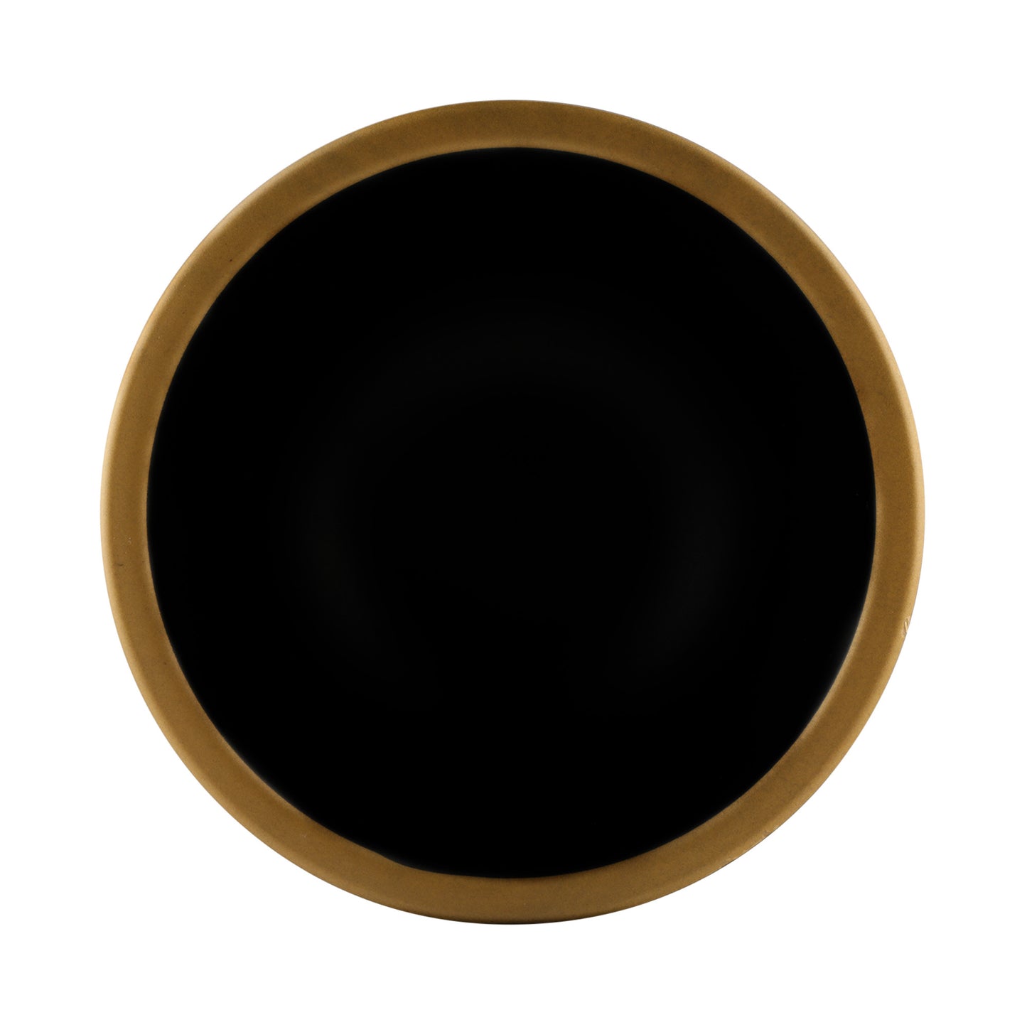 Melamine Round Bowl - Black w/ Gold Decal