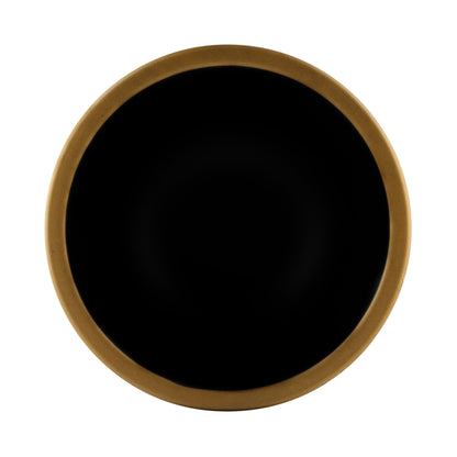 Melamine Round Bowl - Black w/ Gold Decal