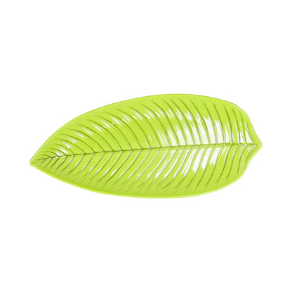 Melamine Medium Leaf Platter - Design Green