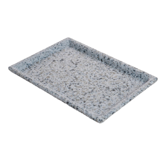 9.6" wonder terrazzo moonstone rectangle melamine tray, 9.6"L x 6.8"W x .8"H, GET, cheforward