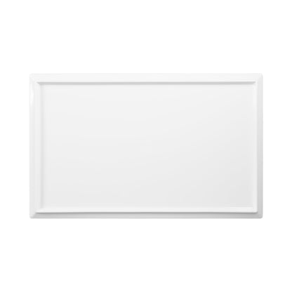 Melamine Rectangular Plate - White w/ Black Decal