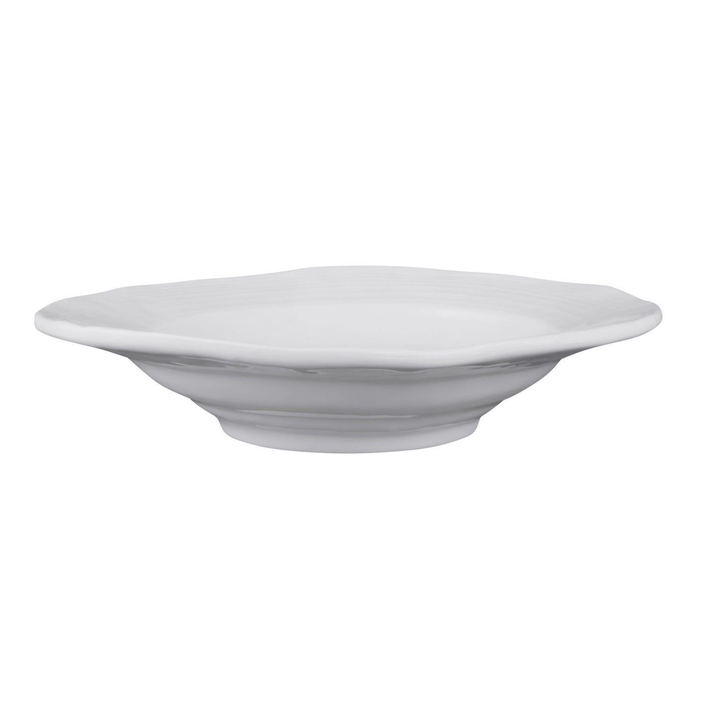 Melamine Irregular Round Bowl - White