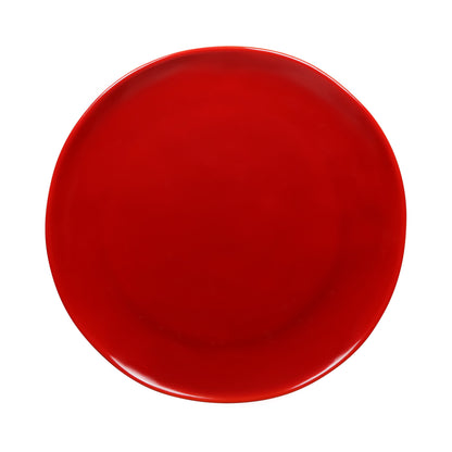 Melamine Round Plate - Red Glaze