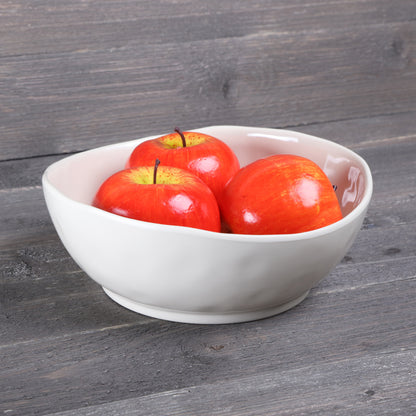 Melamine Irregular Round Bowl - Cream Glaze