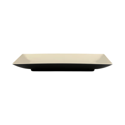 Melamine Rectangular Two-Tone Plate - Ebony Outside, Sand Inside