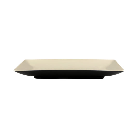 Melamine Rectangular Two-Tone Plate - Ebony Outside, Sand Inside