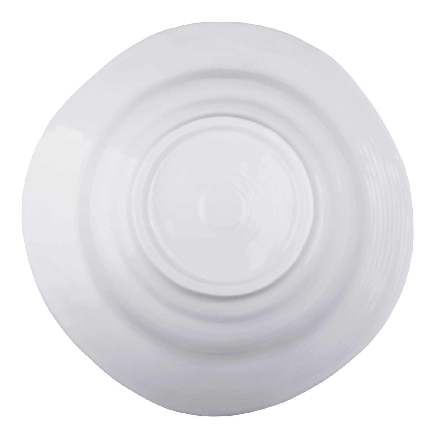 Melamine Irregular Round Serving Bowl - White