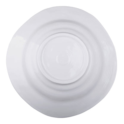 Melamine Irregular Round Serving Bowl - White