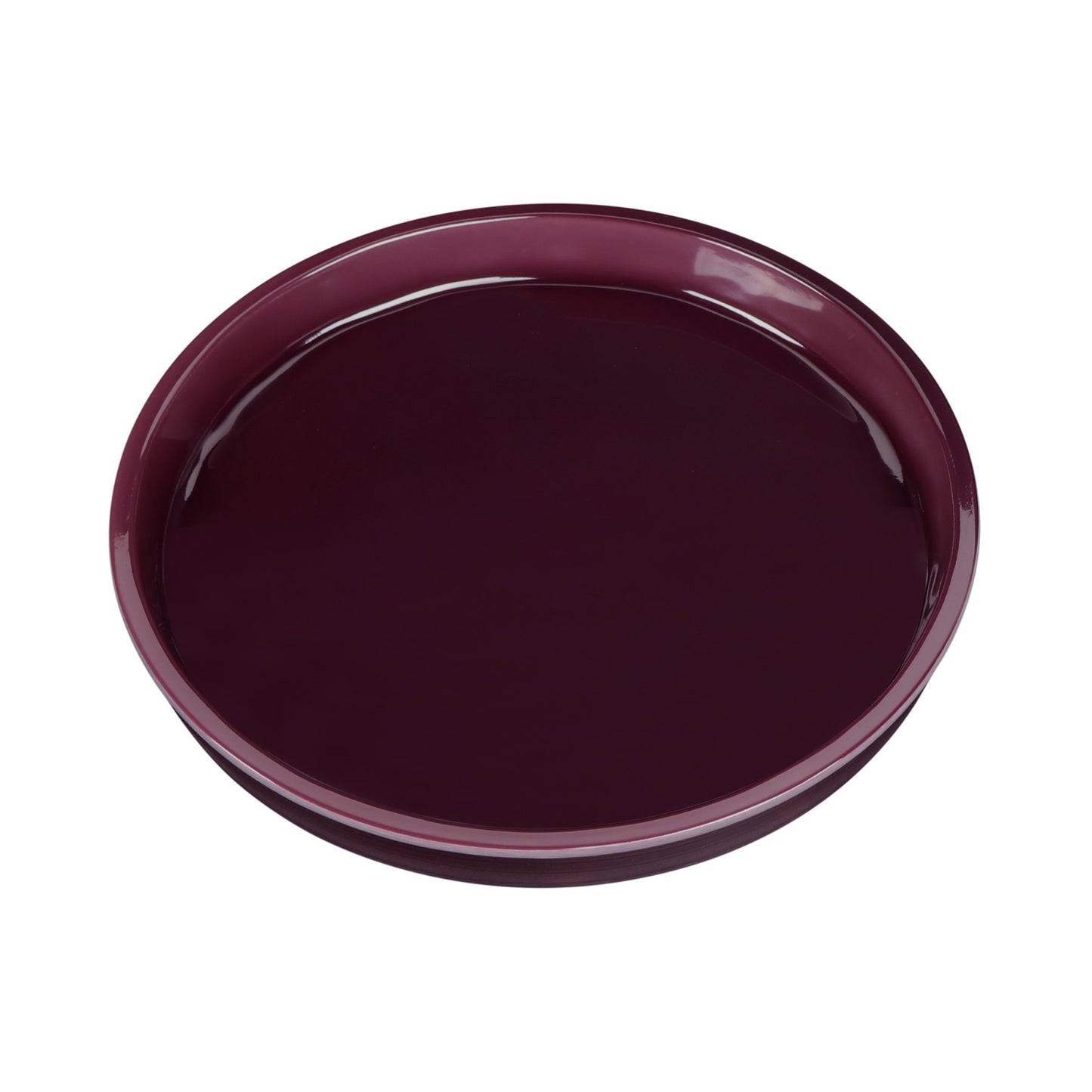 Melamine Round Coupe Plate - Purple Glaze