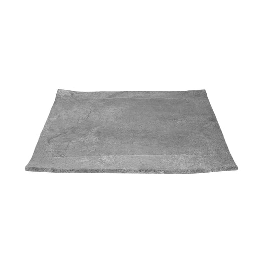 15.75" x 11.75" Faux Moonstone Slate Melamine Medium Shared Appetizer, Display Serving Rectangular Platter with Glossy Surface, 0.5" tall, G.E.T. Moonstone