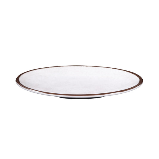 Melamine Oval Crackle Plate - White