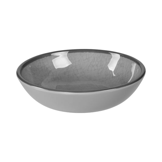 Melamine Small Round Crackle Bowl - Gray