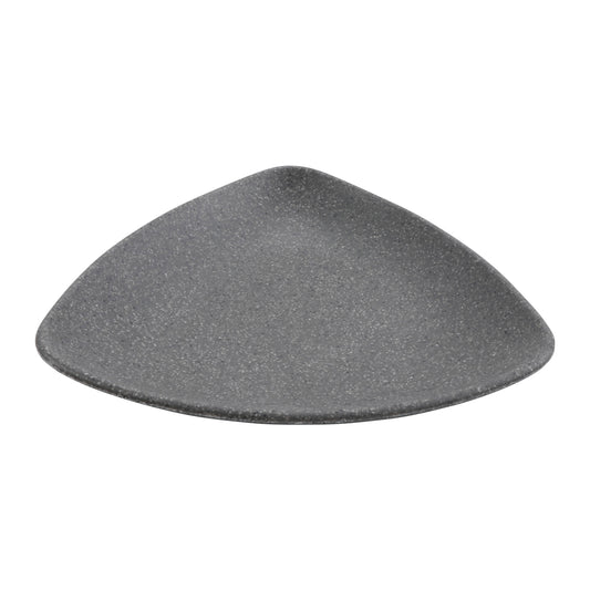 8.2" infuse stone grey triangle melamine plate, 8.2"L x 8.2"W x 1.25"H, GET, cheforward