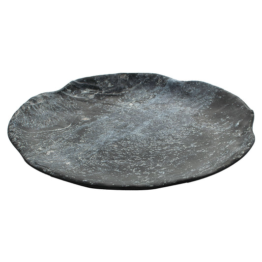 12" endure weathered pewter round melamine plate (medium), 12"L x 12"W x 1.5"H, GET, cheforward