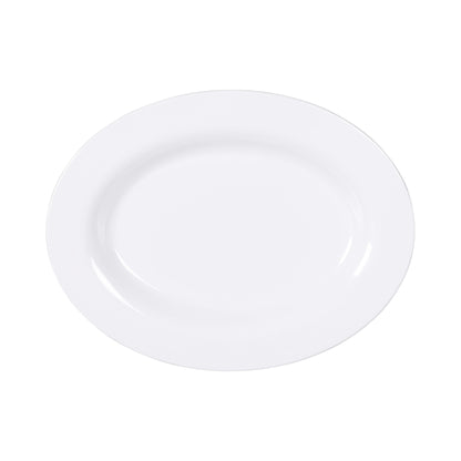 Melamine Wide Rim Oval Platter - White