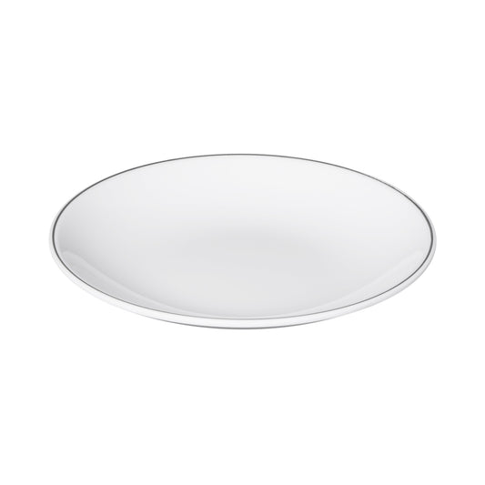 Melamine Round Plate - White w/ Black Trim