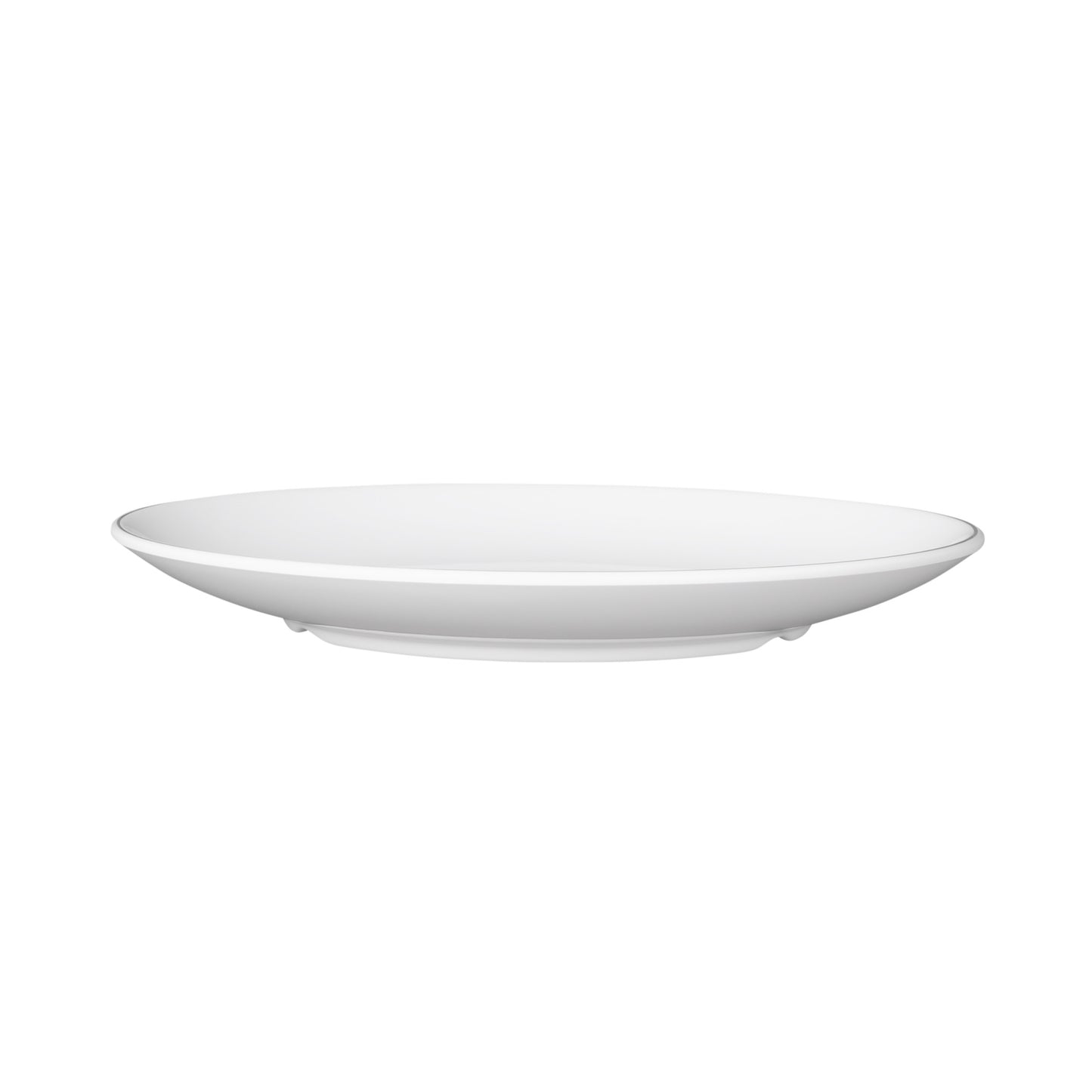 Melamine Round Plate - White w/ Black Trim