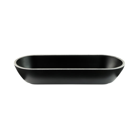 Melamine Oval Bowl - Black w/ Silver Decal