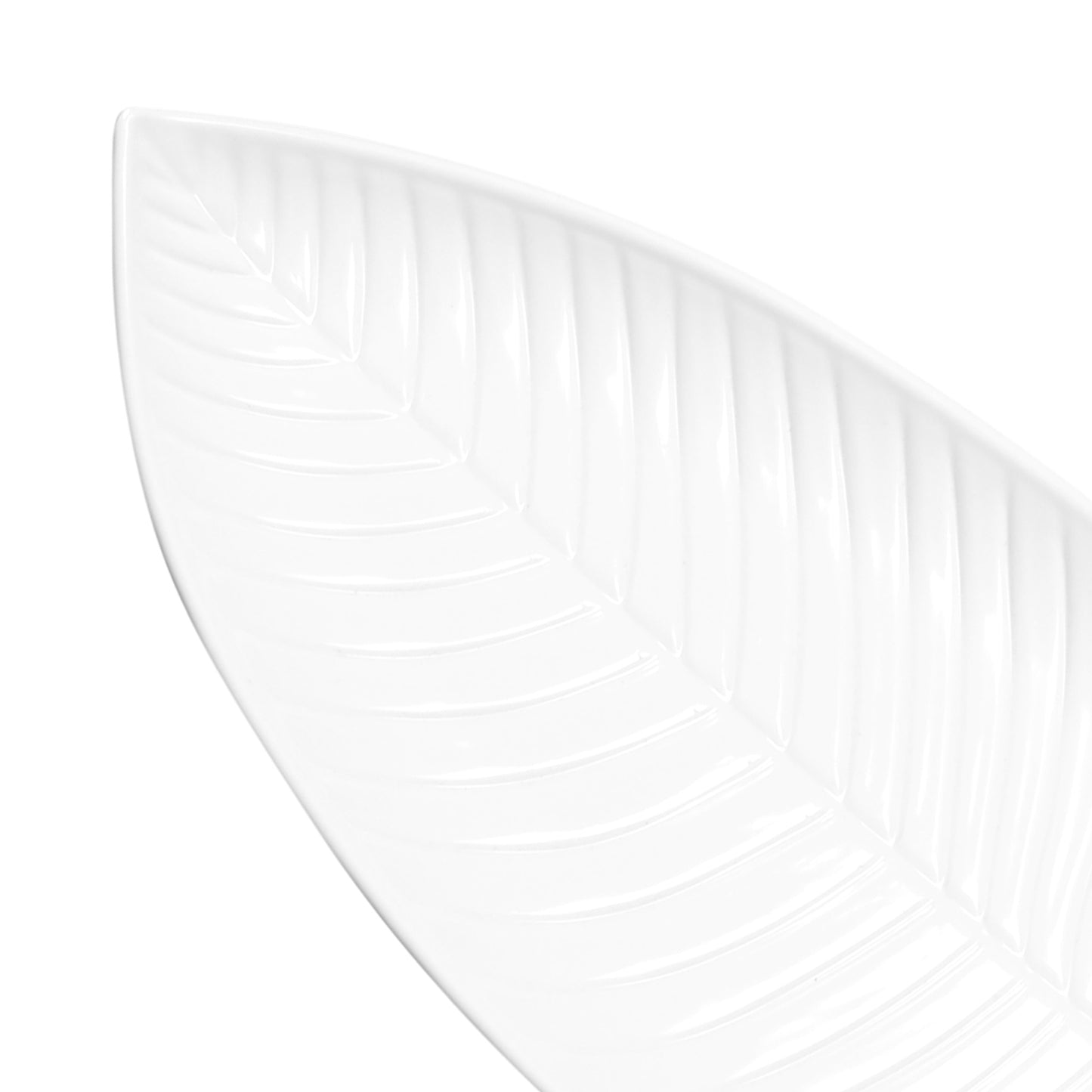 Melamine Small Leaf Platter - White