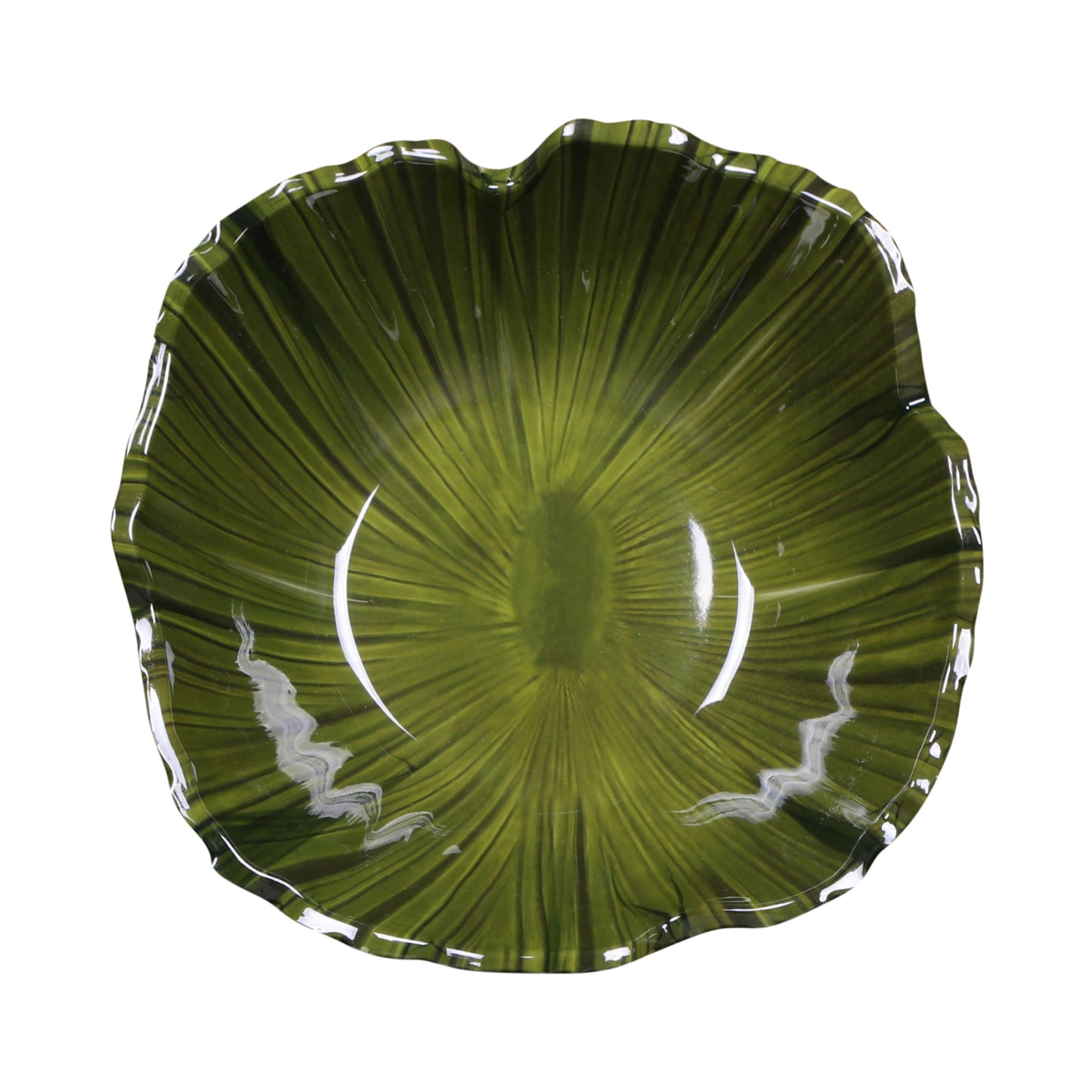 Melamine Small Palm Leaf Bowl - Design Green