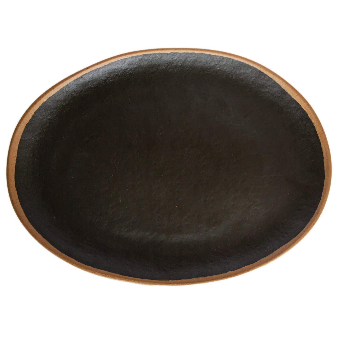 15" x 11" Brown, Melamine, Oval Platter, G.E.T. Pottery Market Glazed