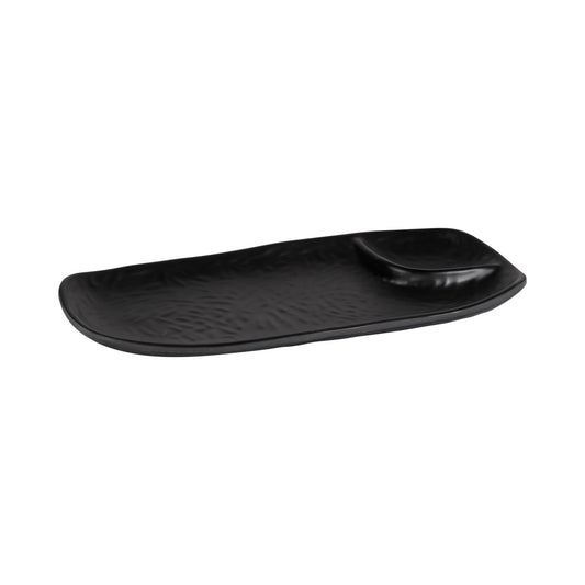 Melamine Two Compartment Tray - Black