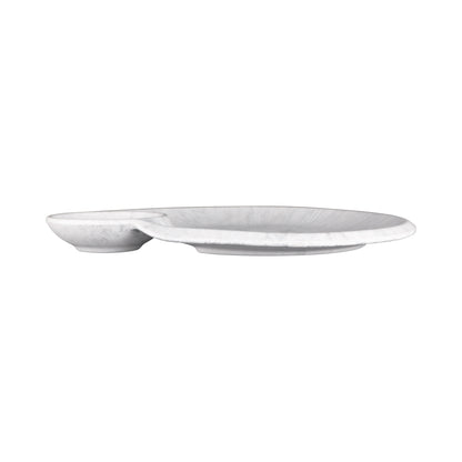 Melamine Square Chip & Dip Plate - Gray Marble