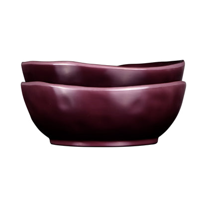 Melamine Irregular Round Bowl - Purple Glaze