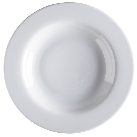 18.8 oz. Bright White Porcelain Pasta Bowl with Rim, 12" Dia., Corona Actualite (Stocked) (12 Pack)