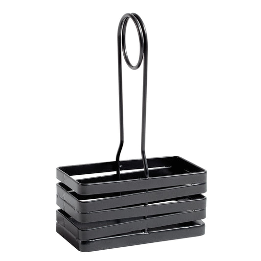 4" x 2" Rectangular Metal Gray Wire Salt & Pepper Caddy