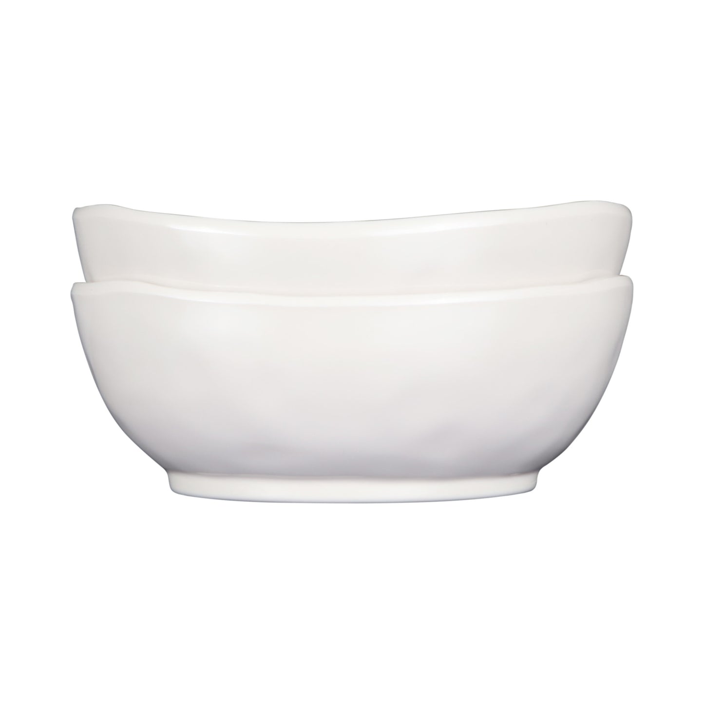 Melamine Irregular Round Bowl - Cream Glaze
