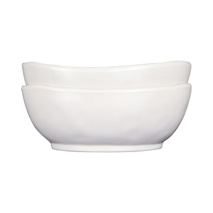 Melamine Irregular Round Bowl - Cream Glaze