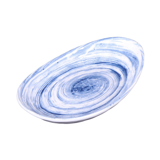 Melamine Deep Oval Plate - Navy Design