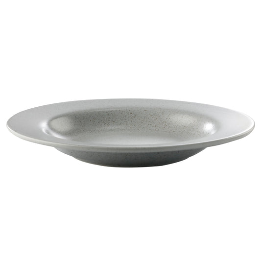 18.2 oz. Speckled Grey Reactive Glaze Porcelain Rimmed Bowl, 9 3/4"Dia., Corona Cosmos Moon (Stocked) (12 Pack)