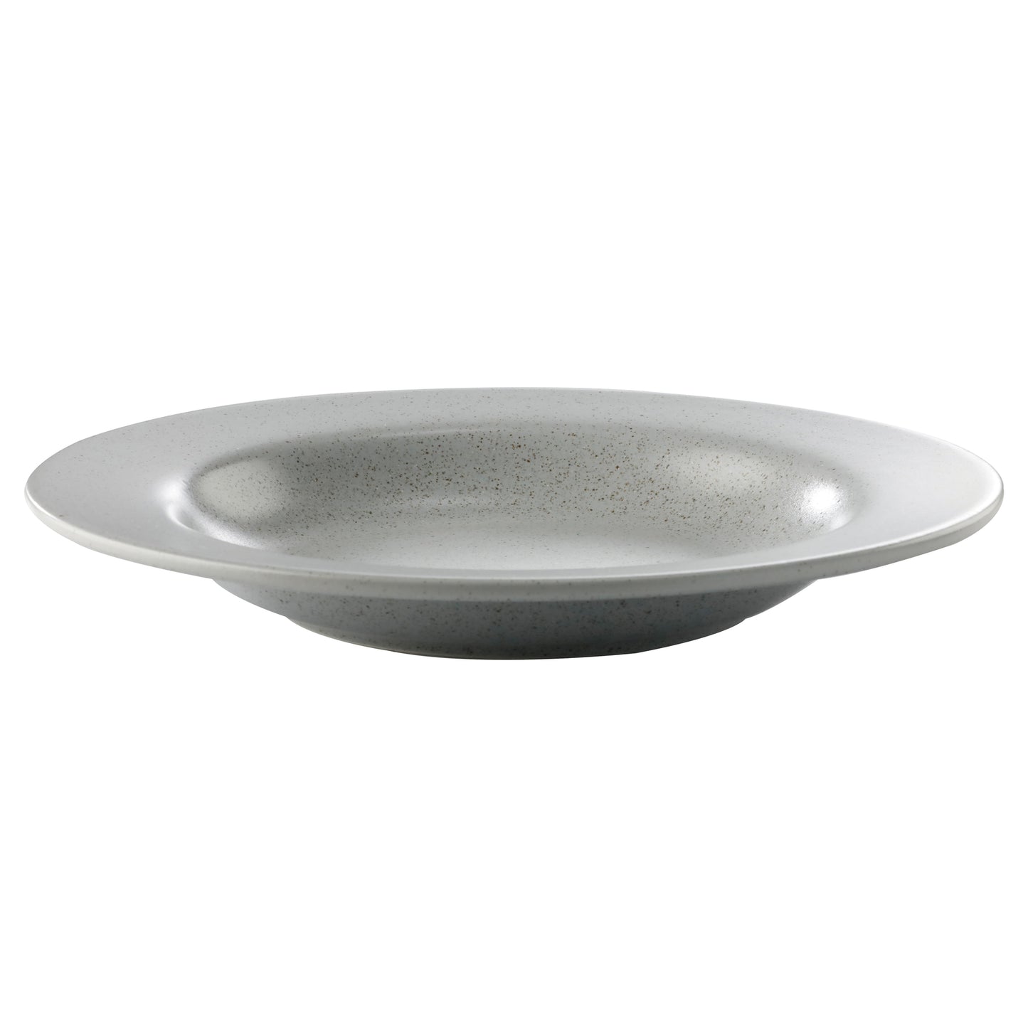 18.2 oz. Speckled Grey Reactive Glaze Porcelain Rimmed Bowl, 9 3/4"Dia., Corona Cosmos Moon (Stocked) (12 Pack)