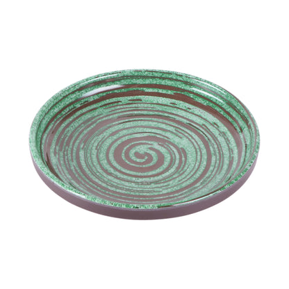 Melamine Round Coupe Plate - Stardust Green