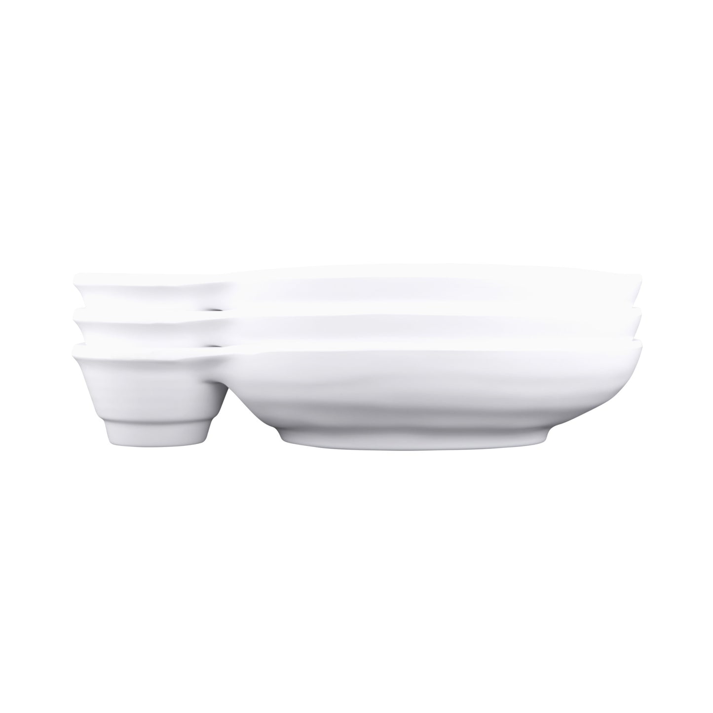 Melamine Two Compartment Tray - White