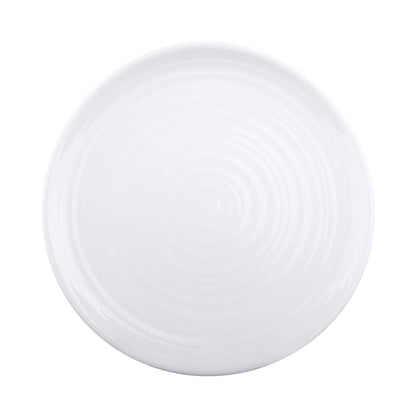 Melamine Round Swirl Plate - White