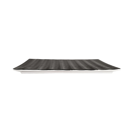 Melamine Rectangular Plate - White w/ Black Decal