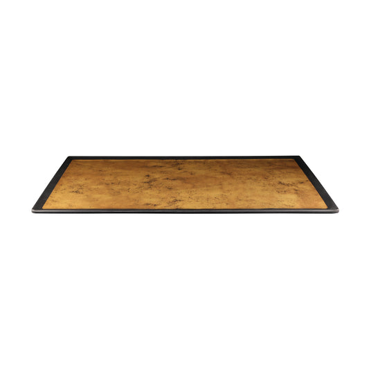 Melamine Rectangular Tray - Black w/ Gold Decal