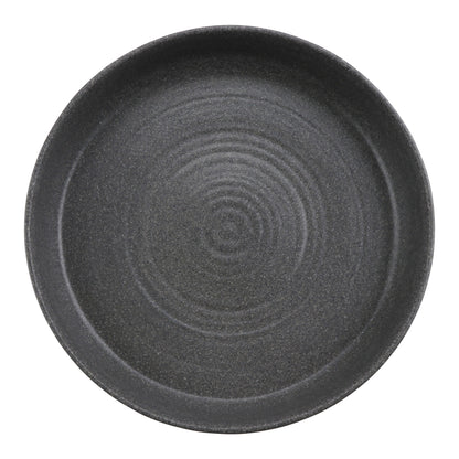 17.5" infuse stone natural/black melamine platter with edge rim (extra extra large), 17.5"L x 17.5"W x 6"H, GET, cheforward