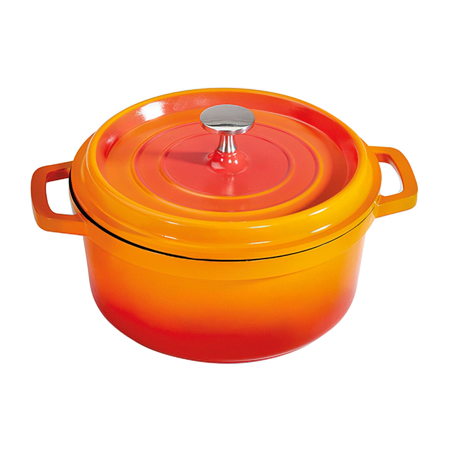 2.5 qt. (2.8 qt. rim-full), 7.88" Induction Ready Round Dutch Oven w/ Lid, 3.5" deep (Clear Coat)
