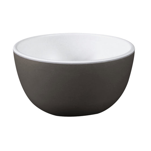 Melamine Round Bowl - White Speckle Inside, Chocolate Outside