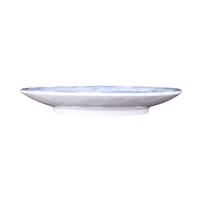 Melamine Round Plate - Navy Design