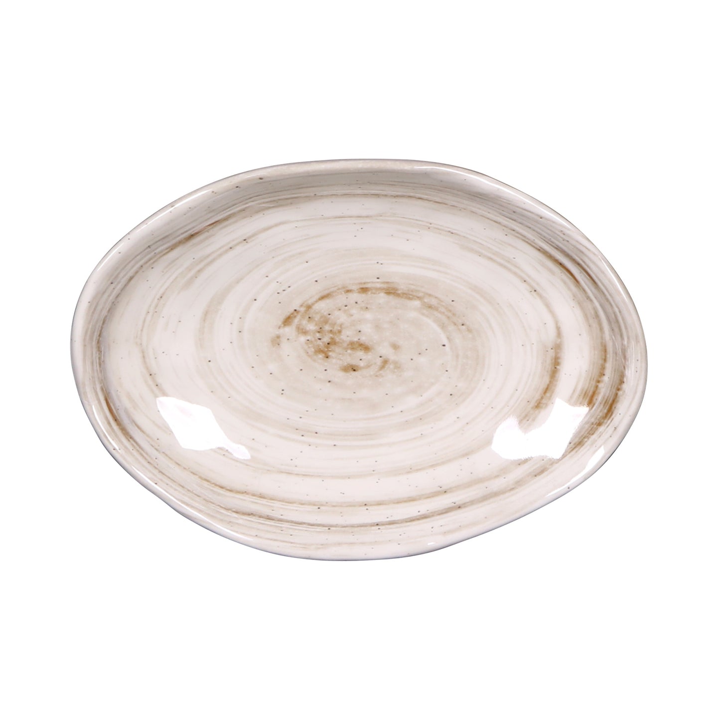 Melamine Deep Oval Plate - Taupe Design