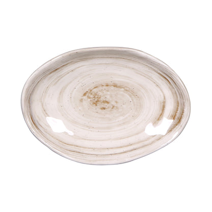 Melamine Deep Oval Plate - Taupe Design