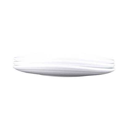 Melamine Round Swirl Plate - White