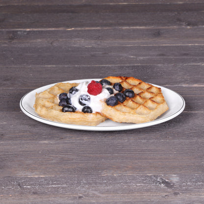 Melamine Oval Plate - White w/ Black Trim
